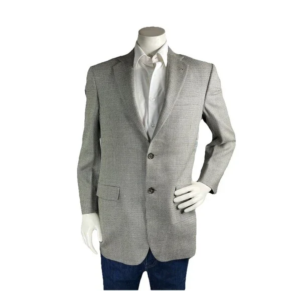 Burberry London ‘Bond Street‘ Blazer Men 38R Houndstooth Silk Wool Recent Jacket